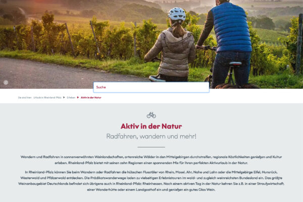 Webseite Rheinland Pfalz Tourismus - LMO