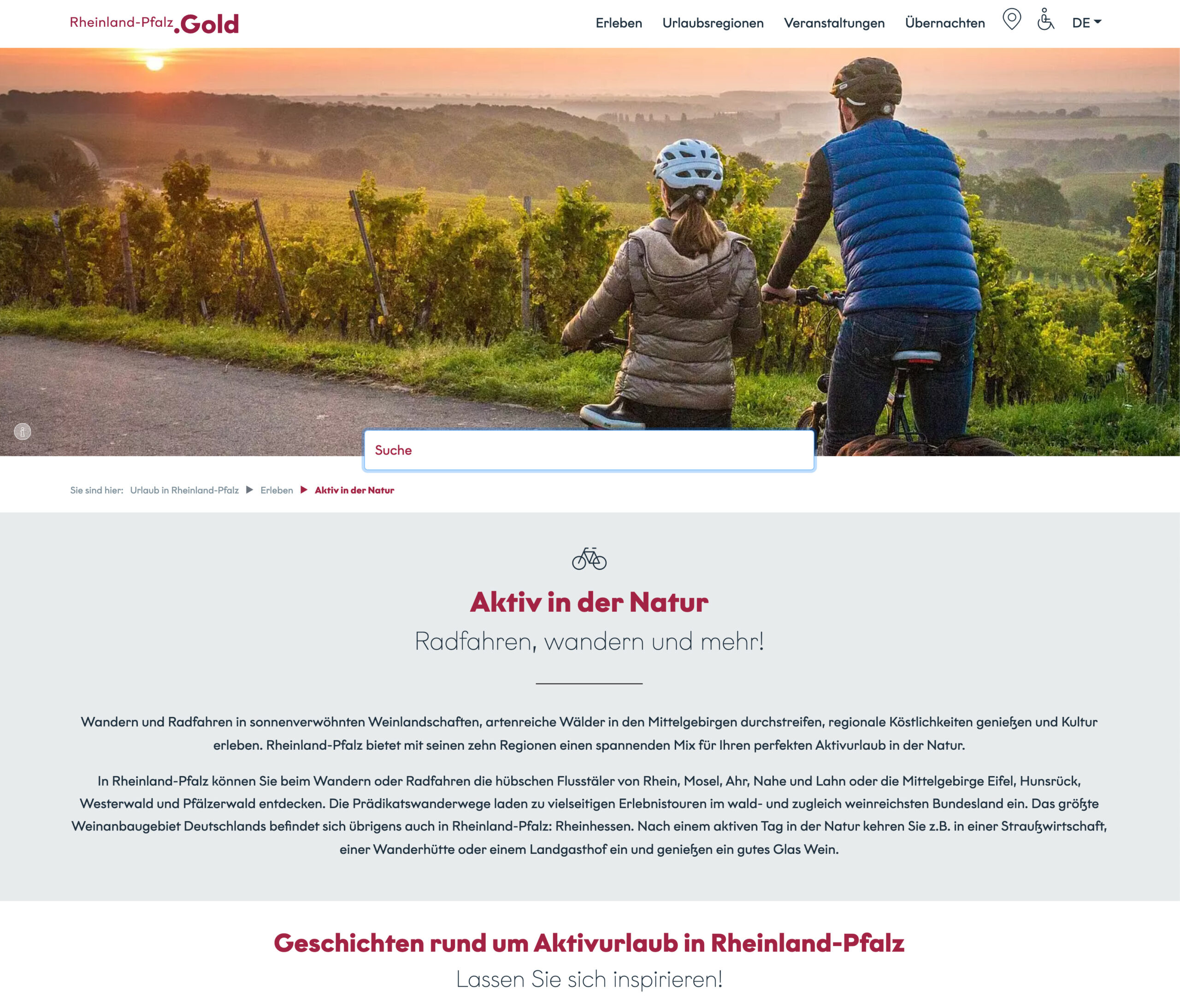 Webseite Rheinland Pfalz Tourismus - LMO