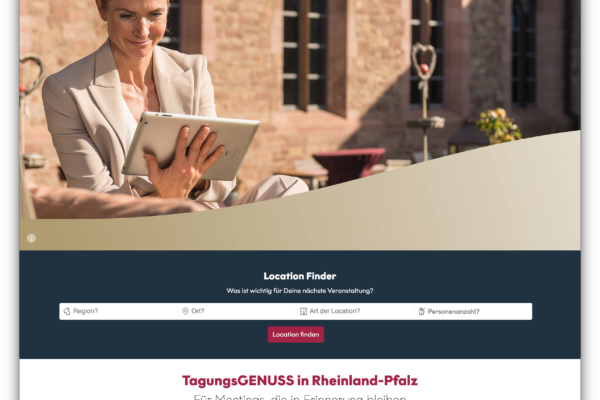 Startseite der MICE Webseite des Landes Rheinland-Pfalz
