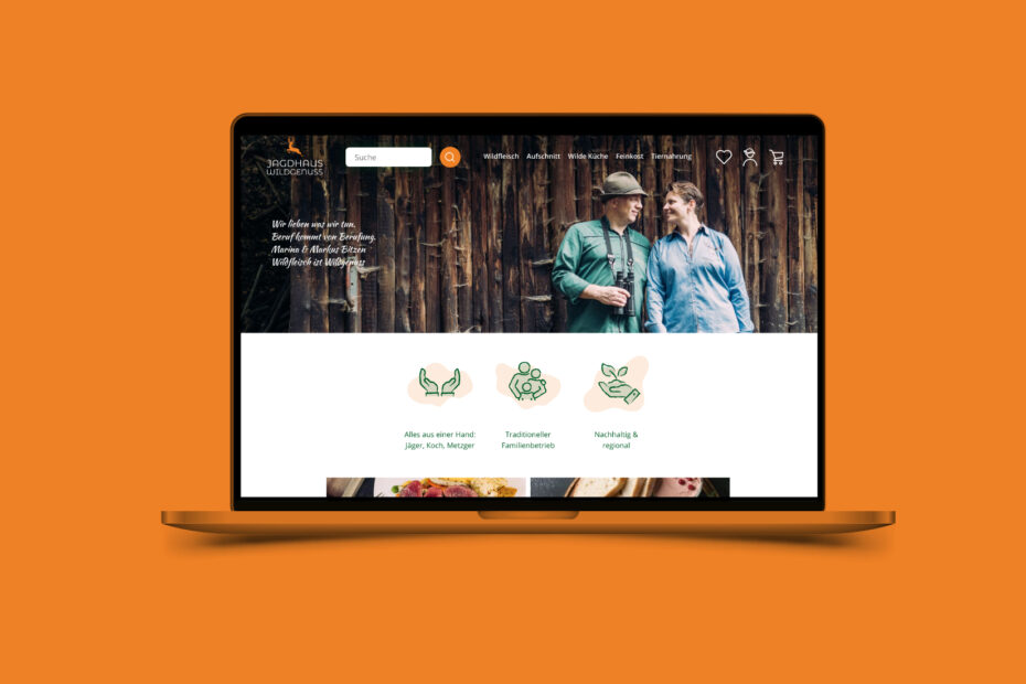 Startseite des Onlineshops Jagdhaus Wildgenuss - Erstellt mit Shopware